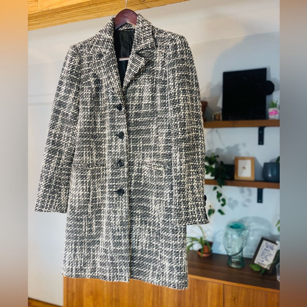 Reitmans-Black and White Wool Coat